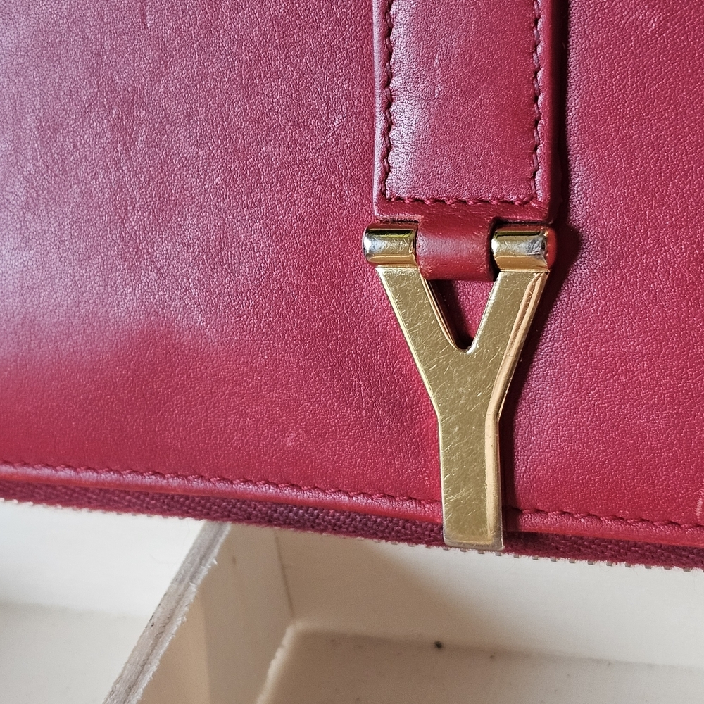 YSL Yves Saint Laurent 2014 "Y" Ligne "Chyc" Continental Wallet w/Wristlet - Picture 4 of 13